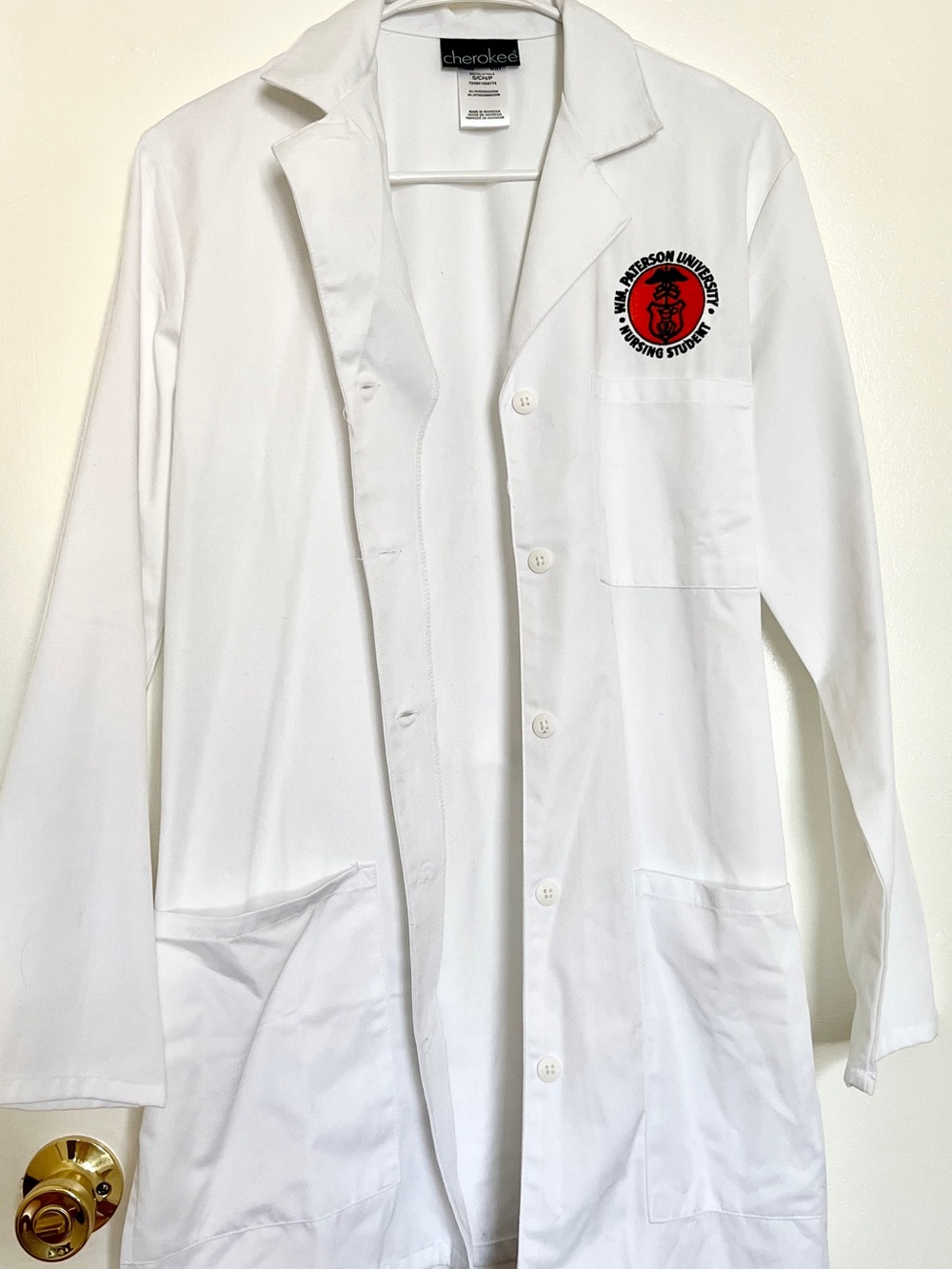 Cherokee White Lab Coat with patch